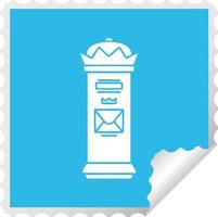 fyrkantig peeling klistermärke tecknad brittisk postlåda vektor