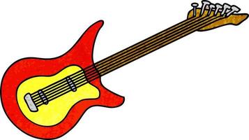strukturiertes Cartoon-Doodle einer Gitarre vektor