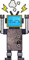 Retro-Grunge-Textur-Cartoon-Roboter vektor