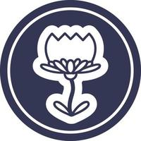 kreisförmiges Symbol der Lotusblume vektor