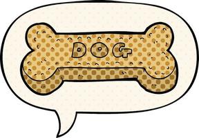 Cartoon Hundekuchen und Sprechblase im Comic-Stil vektor