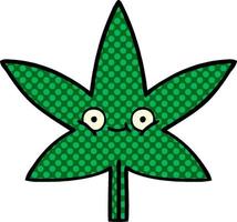 serietidning stil tecknad marijuana blad vektor