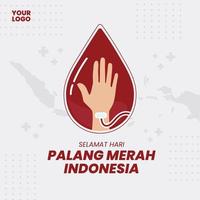 indonesiska röd korsa dag vektor