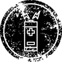 Batterie-Distressed-Symbol vektor