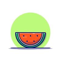 Scheiben der Wassermelone Cartoon-Vektor-Symbol-Illustration. Lebensmittel-Natur-Icon-Konzept isolierter Premium-Vektor. flacher Cartoon-Stil vektor