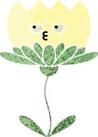 Cartoon-Blume im Retro-Illustrationsstil vektor