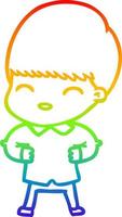 regnbåge gradient linje ritning glad tecknad pojke vektor