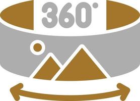 360-Grad-Foto-Icon-Stil vektor