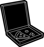 tecknad ikon ritning av en skiva pizza vektor
