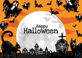 gul himmel halloween dag baner design vektor