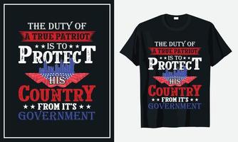 patriot dag t-shirt design skriva ut vektor