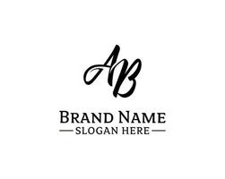 enkel och modern brev ab eller ba logotyp design mall på vit bakgrund, lämplig för några varumärke tycka om boutique, kläder och etc. vektor