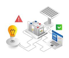 Netzwerk zur Energieanalyse von Solarmodulen vektor