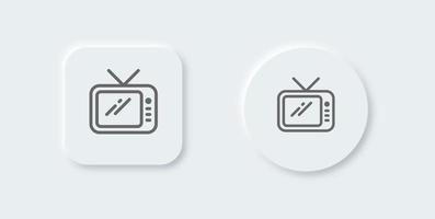 TV linje ikon i neomorf design stil. retro TV tecken vektor illustration.