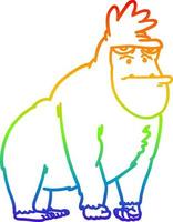 regnbåge lutning linje teckning tecknad serie gorilla vektor