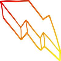 varm gradient linjeteckning tecknad dekorativ blixt vektor