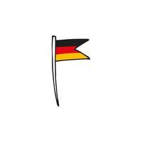 oktoberfest 2022 - ölfestival. handritade doodle tyska flaggan på en vit bakgrund. tysk traditionell semester. vektor