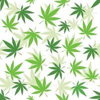 cannabis blad sömlös mönster på vit bakgrund. vektor