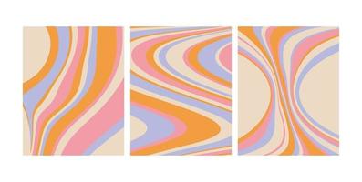 häftig Vinka bakgrunder uppsättning pastell linje. modern Vinka retro abstrakt design. vektor illustration.