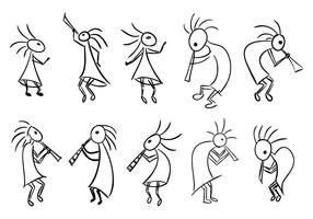 Kokopelli Fruktbarhet Guds Vector Collection