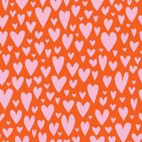Zeitgenössisches nahtloses Muster mit einfachen Herzen in rosa und roten Farben. stilvoller abstrakter hintergrund für druck, design, stoff. Vektor-Illustration vektor