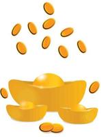 2022 gul gyllene orange mynt dekoration prydnad kinesisk ny år asiatisk kultur tiger zodiaken rikedom rik pengar Bank tur- congratulation Lycklig Semester resa vinter- säsong hälsning februari vektor