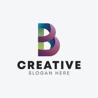 b abstrakt logotyp design vektor