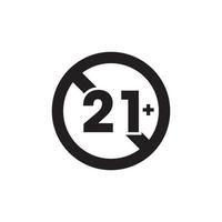 förbud 21 plus ikon vektor