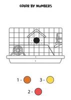 Färg tecknad serie hamster bur förbi tal. kalkylblad för ungar. vektor