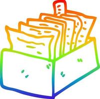 Regenbogen-Gradientenlinie Zeichnung Cartoon Box von Dateien vektor