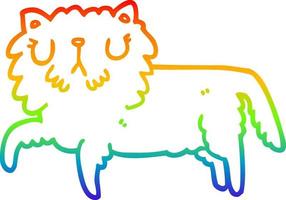 Regenbogen-Gradientenlinie Zeichnung Cartoon-Katze vektor