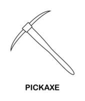 färg sida med pickaxe borsta för barn vektor