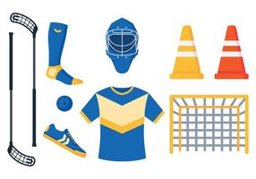 Unihockey Ausrüstung Vektoren