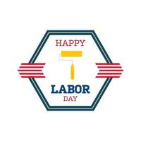 Happy Labor Day Banner isoliert auf weißem Hintergrund vektor