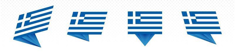 Flagge Griechenlands im modernen abstrakten Design, Flaggensatz. vektor