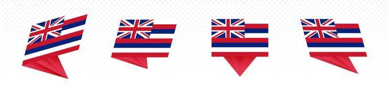 flagga av hawaii oss stat i modern abstrakt design, flagga uppsättning. vektor