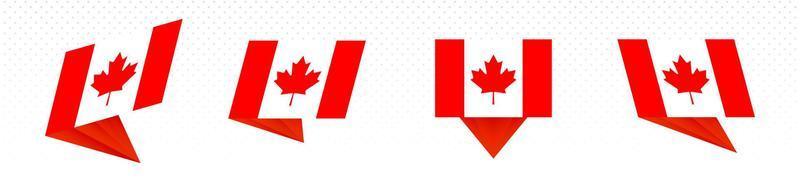 flagga av kanada i modern abstrakt design, flagga uppsättning. vektor