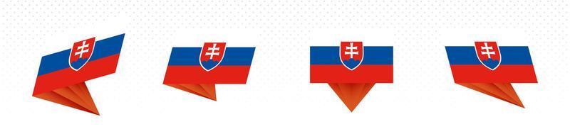 Flagge der Slowakei im modernen abstrakten Design, Flaggensatz. vektor