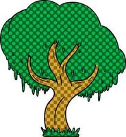 tecknad doodle av ett grönt träd vektor