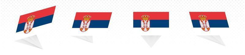 Flagge Serbiens im modernen abstrakten Design, Flaggensatz. vektor