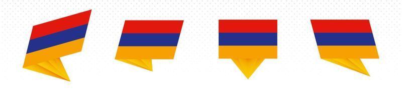 flagga av armenia i modern abstrakt design, flagga uppsättning. vektor
