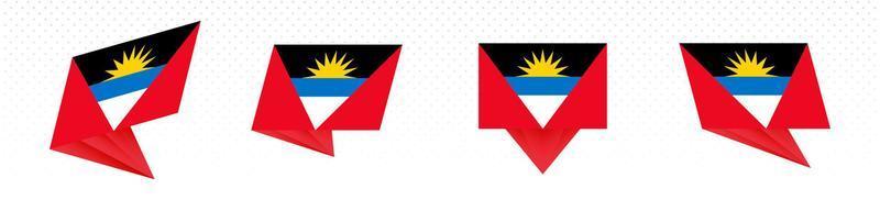 Flagge von Antigua und Barbuda im modernen abstrakten Design, Flaggensatz. vektor