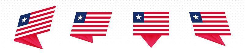 Flagge von Liberia im modernen abstrakten Design, Flaggensatz. vektor