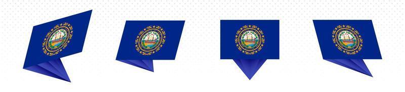 Flagge des US-Bundesstaates New Hampshire in modernem abstraktem Design, Flaggensatz. vektor