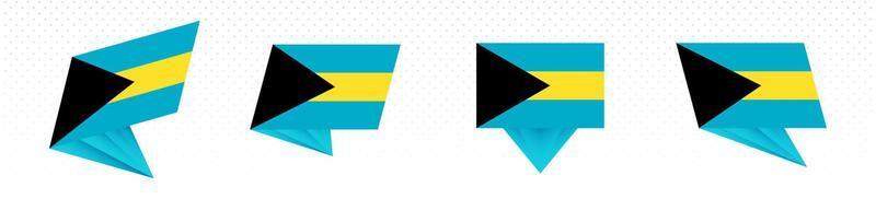 Flagge der Bahamas im modernen abstrakten Design, Flaggensatz. vektor
