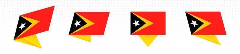 Flagge von Osttimor im modernen abstrakten Design, Flaggensatz. vektor