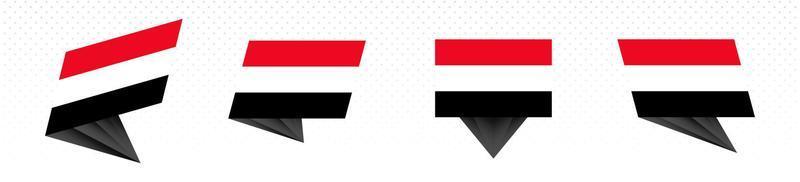 Flagge des Jemen im modernen abstrakten Design, Flaggensatz. vektor