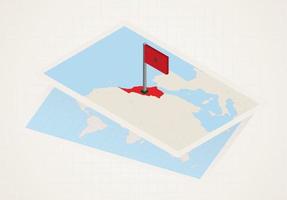 Marokko auf der Karte mit 3D-Flagge von Marokko ausgewählt. vektor