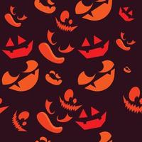 Nahtloser Musterhintergrund von Kürbis- und Teufelsgesicht gruselig auf Halloween-Nacht. Festival im Herbst Ideen, Vektorillustration, für Tapeten, Stoffe, Geschenkpapier vektor