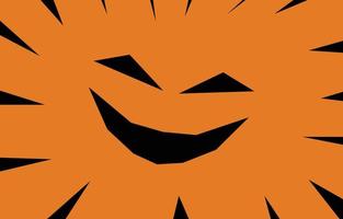 Gruseliger grinsender Geisterhintergrund auf orangefarbenem Hintergrund, Halloween-Tapetenkonzept, Kartenvektorillustration. vektor
